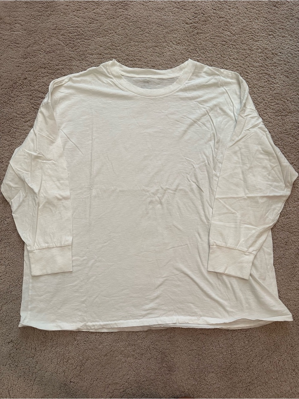 aerie White Long-Sleeve Boyfriend Crew Tee